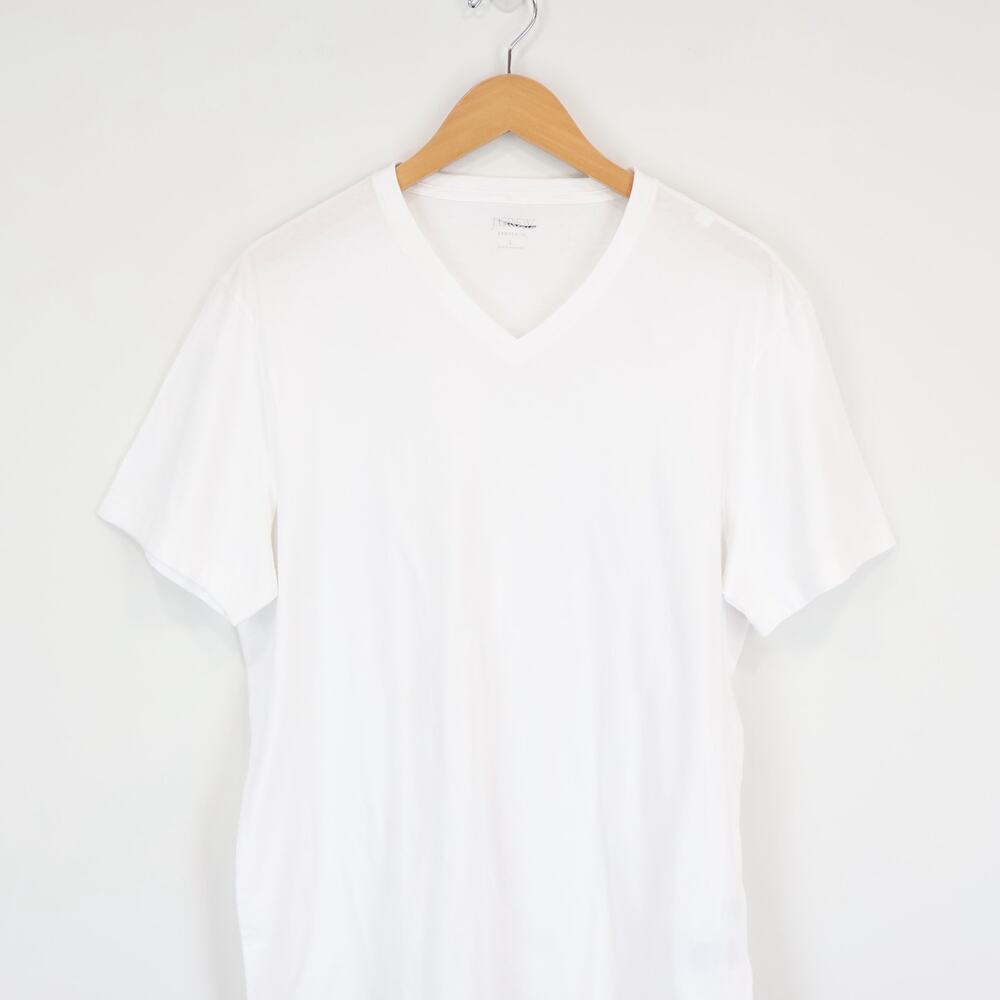 J.Crew Men's Broken-In Short Sleeve V-Neck T-Shirt White Size Large NWT - Picture 3 of 8